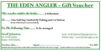 The Eden Angler - fly fishing gift voucher